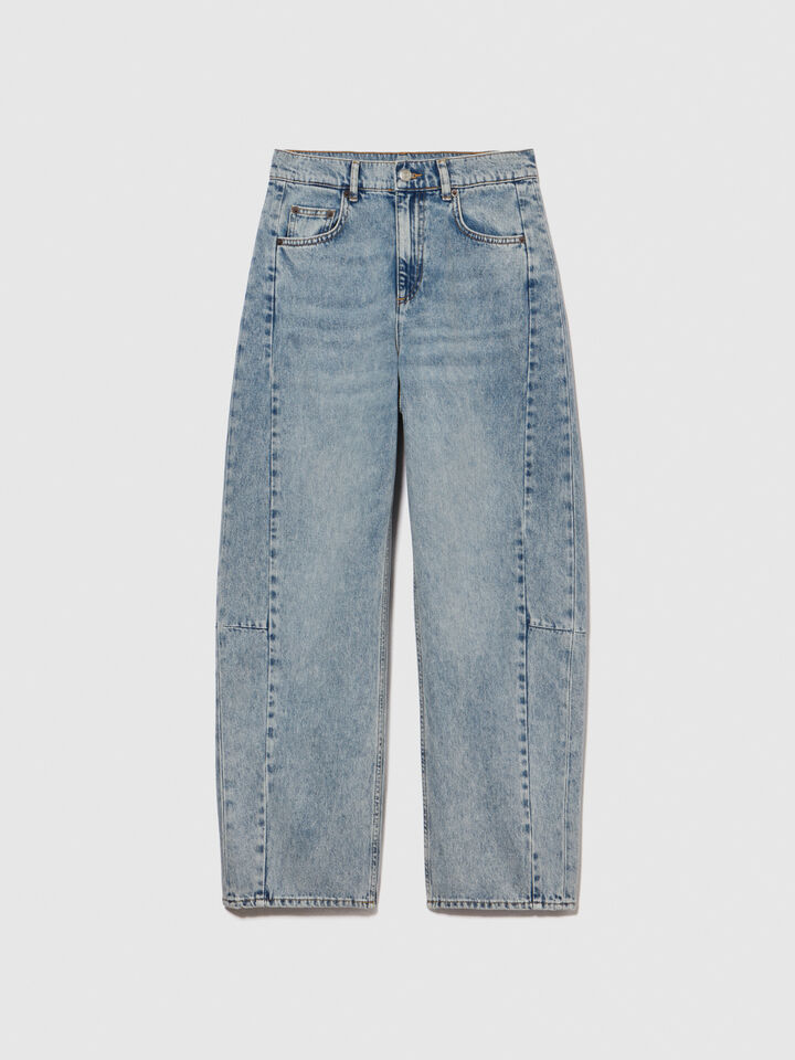 Barrel leg jeans - women's carrot fit jeans - Light Blue | Sisley image number 7